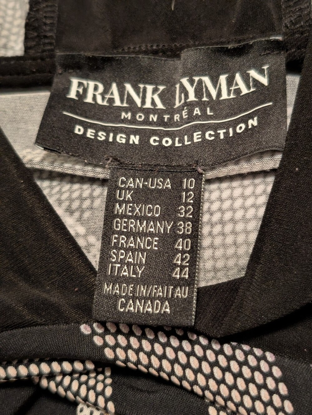Frank Lyman Design Black and Taupe Plaid Hoodie Top - Picture 2 of 2